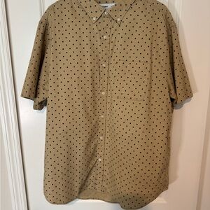 Old Navy Tan and Black Casual Button Down Shirt